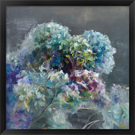 Framed Abstract Hydrangea Dark Print