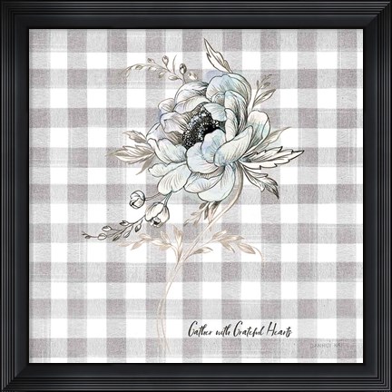 Framed Sketchbook Garden VIII Checker Gather Print