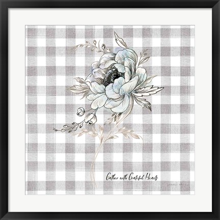 Framed Sketchbook Garden VIII Checker Gather Print