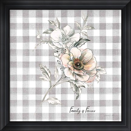 Framed Sketchbook Garden VII Checker Family Print