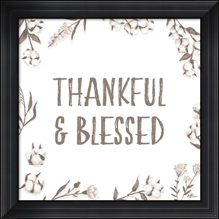 Framed Blessed VI v2 Neutral Print