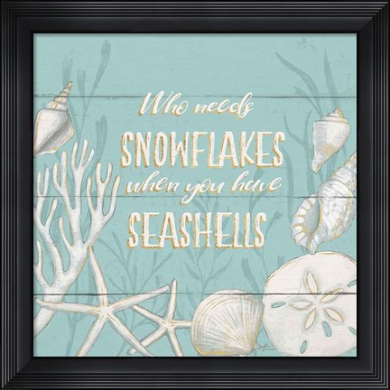 Framed Tranquil Morning II Snowflakes Print