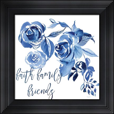 Framed Delft Delight IV Faith Print