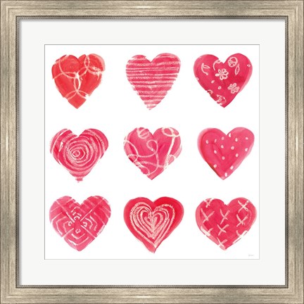 Framed Hearts and More Hearts I Print