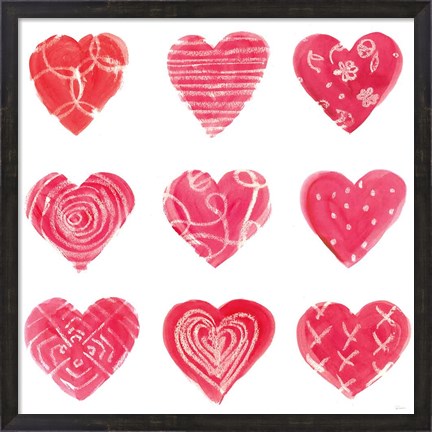 Framed Hearts and More Hearts I Print