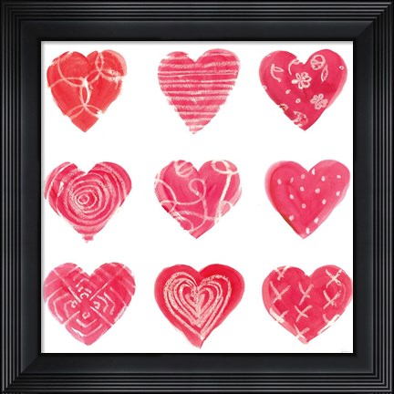 Framed Hearts and More Hearts I Print