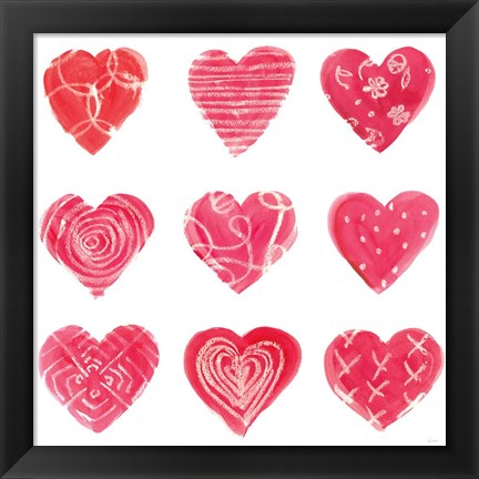 Framed Hearts and More Hearts I Print