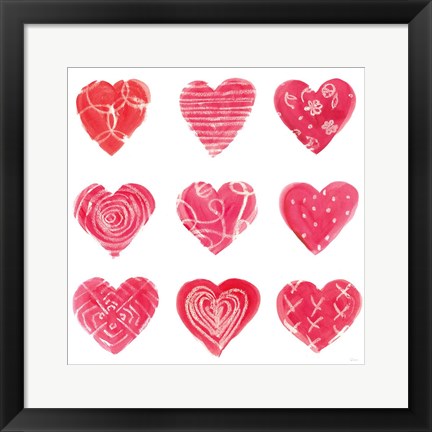 Framed Hearts and More Hearts I Print