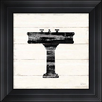 Framed Shiplap Bath II Print