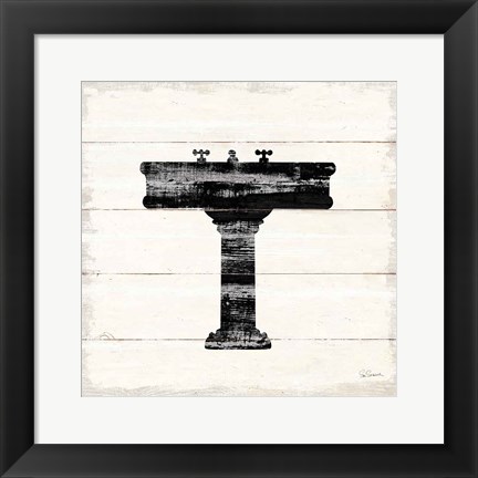 Framed Shiplap Bath II Print