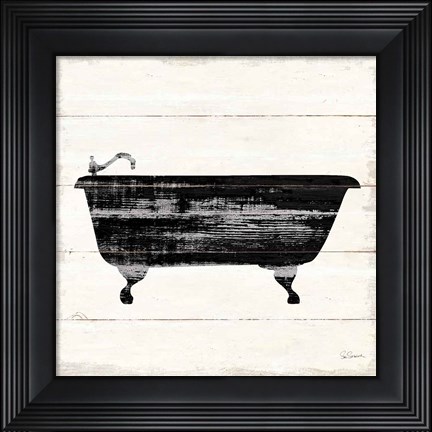 Framed Shiplap Bath I Print