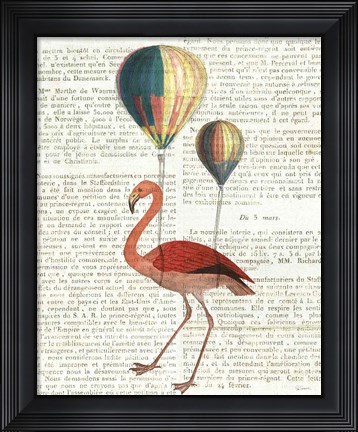 Framed Flying Flamingo Print