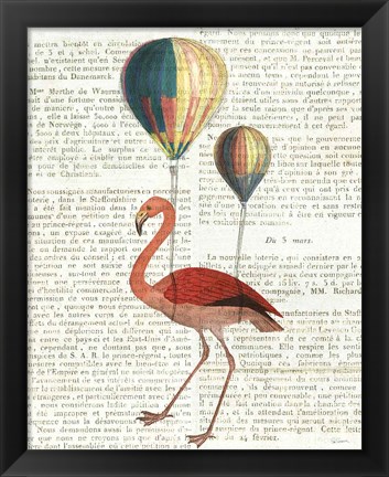 Framed Flying Flamingo Print