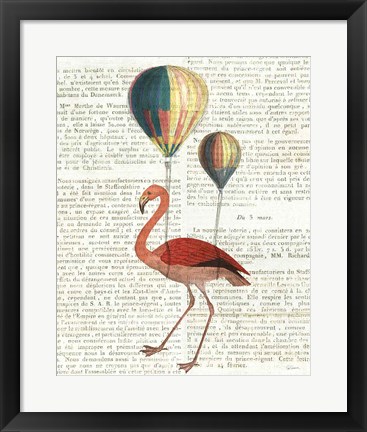 Framed Flying Flamingo Print