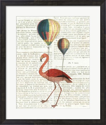 Framed Flying Flamingo Print