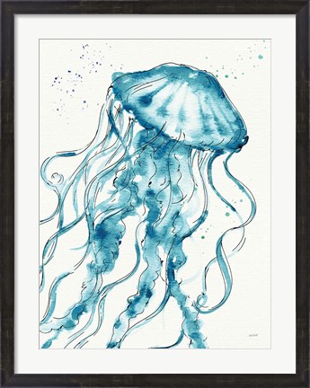 Framed Deep Sea X v2 Teal Print