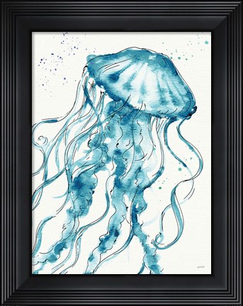 Framed Deep Sea X v2 Teal Print