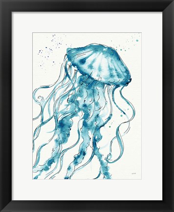 Framed Deep Sea X v2 Teal Print