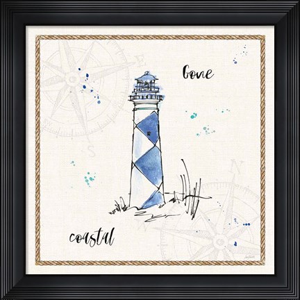 Framed Coastal Buoys IV Coastal Print