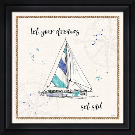 Framed Coastal Buoys III v2 Print