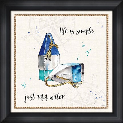 Framed Coastal Buoys VI Life Print