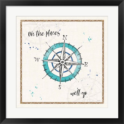 Framed Coastal Buoys V Go Print