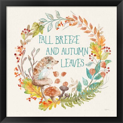 Framed Autumn Friends VI Print