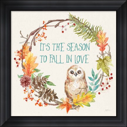 Framed Autumn Friends V Print