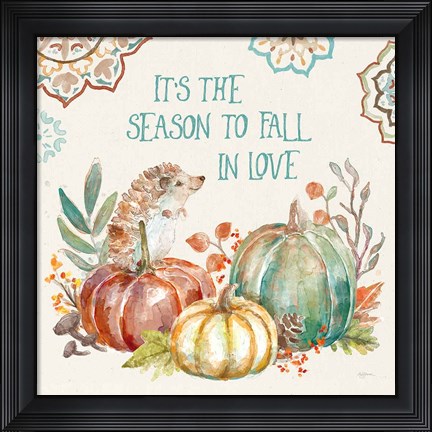 Framed Autumn Friends III Print