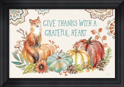 Framed Autumn Friends II Print