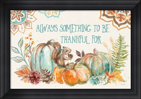 Framed Autumn Friends I Print
