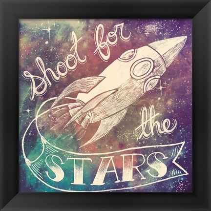 Framed Universe Galaxy Shoot For the Stars Print