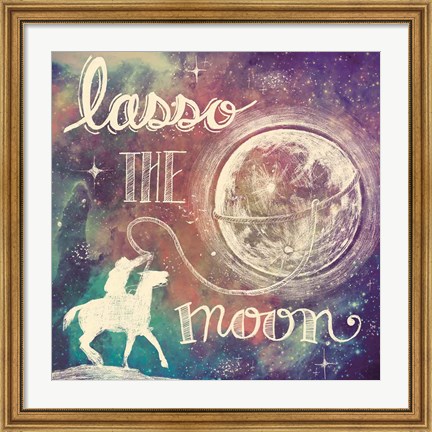 Framed Universe Galaxy Lasso the Moon Print