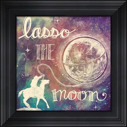 Framed Universe Galaxy Lasso the Moon Print