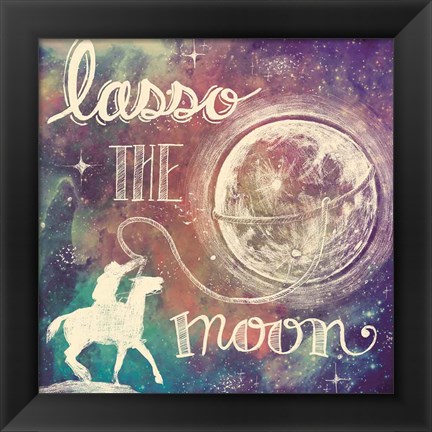 Framed Universe Galaxy Lasso the Moon Print