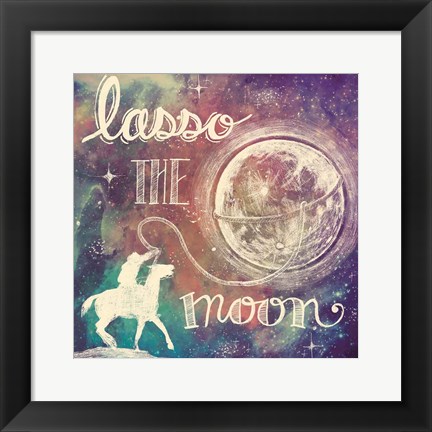 Framed Universe Galaxy Lasso the Moon Print