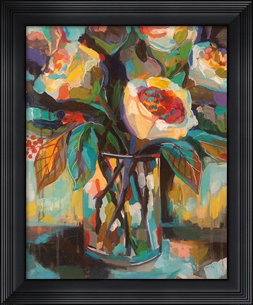 Framed Stained Glass Floral Print