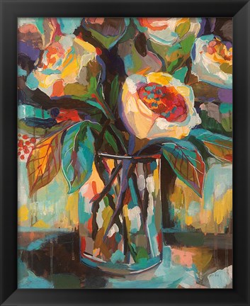 Framed Stained Glass Floral Print