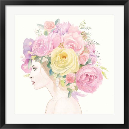 Framed Flowers in her Hair Print