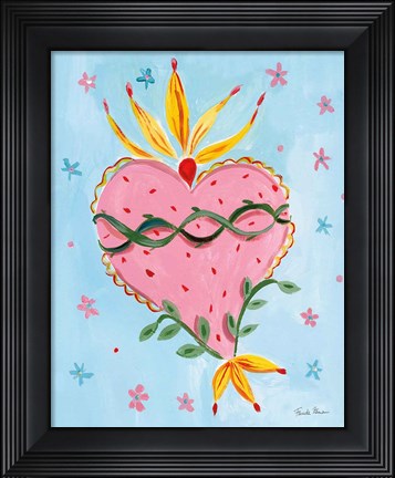Framed Frida&#39;s Heart IV Print