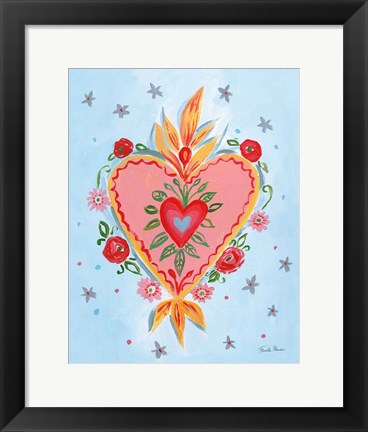 Framed Frida&#39;s Heart III Print