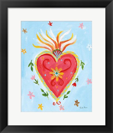 Framed Frida&#39;s Heart I Print