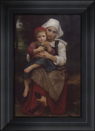Framed Breton Brother and Sister Print