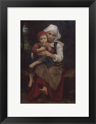 Framed Breton Brother and Sister Print