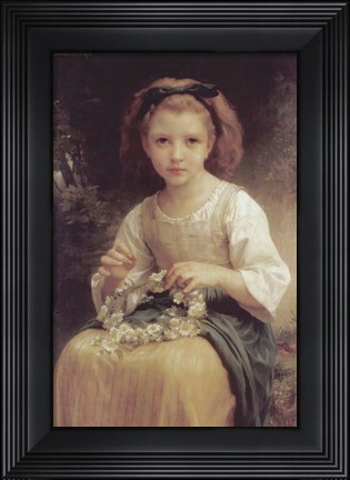 Framed Child Braiding a Crown Print