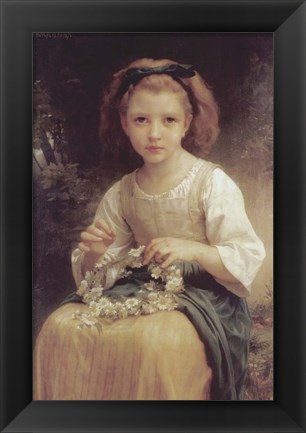 Framed Child Braiding a Crown Print