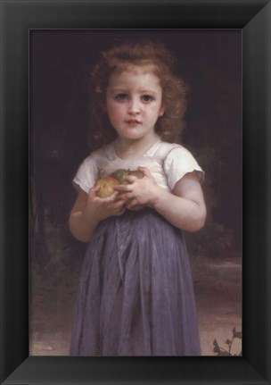 Framed Little Girl Holding Apples in Her Hands Print