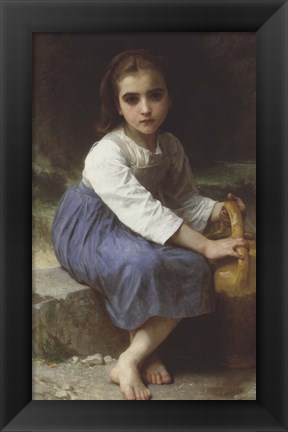 Framed Young Girl with a Pitcher; Jeune Fille a La Cruche, 1885 Print