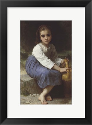 Framed Young Girl with a Pitcher; Jeune Fille a La Cruche, 1885 Print