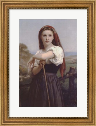 Framed Young Shepherdess Print